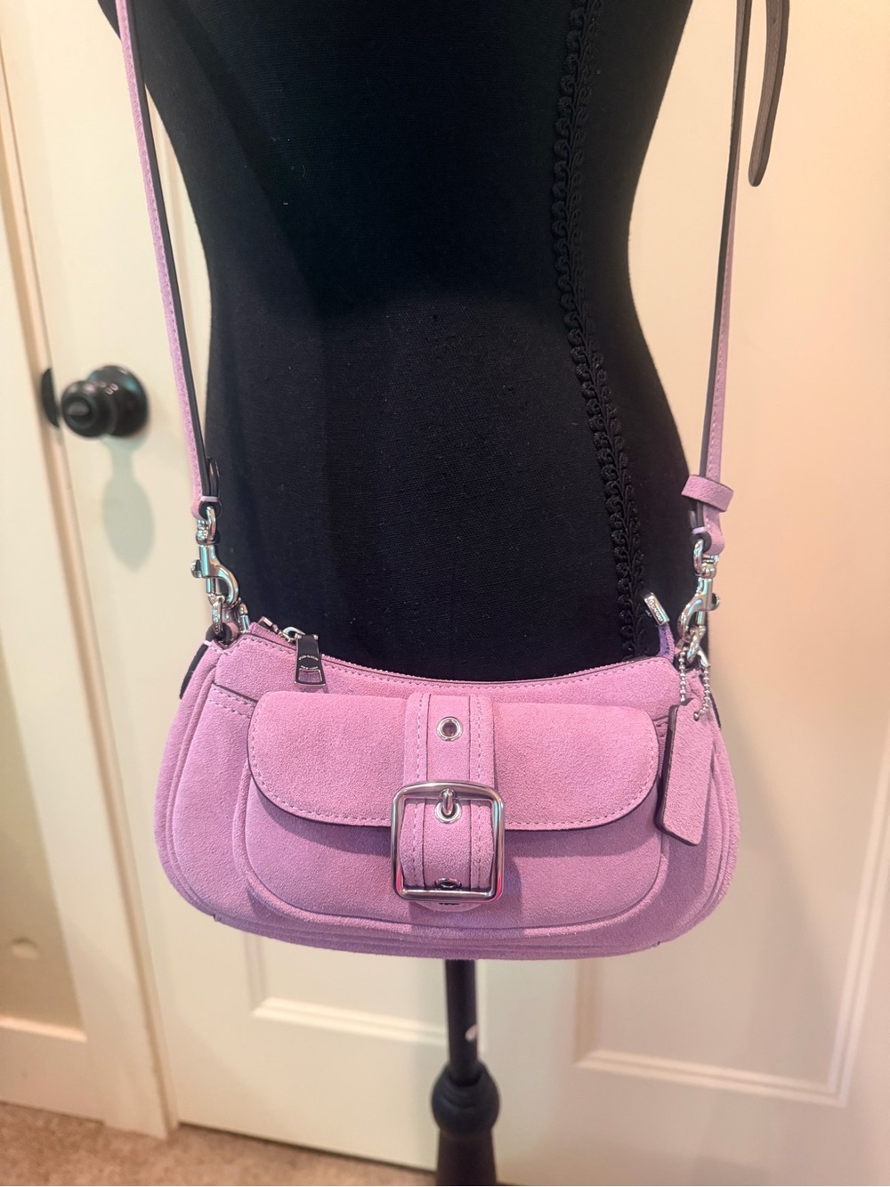 NWT Coach Ashton Mini Shouldee Bag (CDB12) light Violet suede